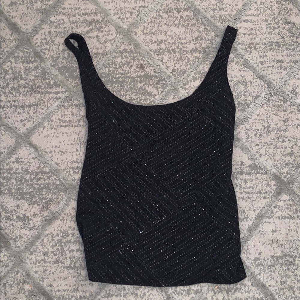 Black Rhinestone Crop top